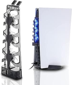 KASTWAVE PS5 Cooling Fan Horizontal Compatible With PlayStation 5 Disc & Digital Edition Console - Includes Light, Switch and USB Output Port on Amazon - Best Deal Finder