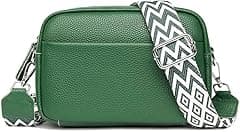 Crossbody Bag for Women Genuine Leather Wide Strap Shoulder Bag Purse Trendy Design Camera Crossbody Purse Top Zip - Amazon.ae Price Tracker