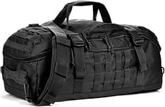 Miramrax Travel Duffle Bag Backpack for Men - Large Tactical Bags Weekender Gym Bag for Overnight Traveling Military Workout Deployment Sports (Black, 45L) - متتبع أسعار Amazon.ae
