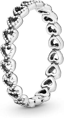 Pandora Moments Women's Sterling Silver Band of Hearts Ring on Amazon.ae - Price Tracker