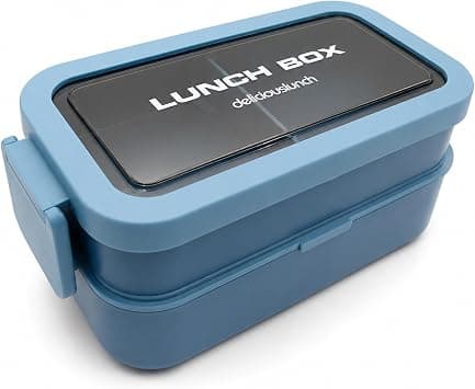 BERAM 2-Layer Bento Lunch Box with Cutlery Set, 1350ml Leakproof Food Container for Kids & Adults, Stackable Portable Lunch Box, BPA-Free PP & Silicone Tiffin Box for School, Office & Travel على Amazon.ae - متتبع الأسعار