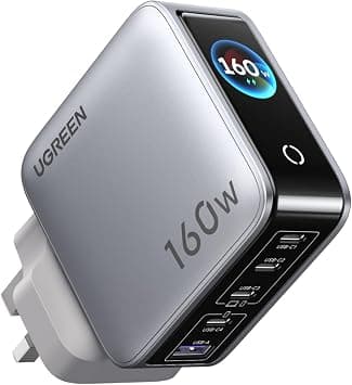 UGREEN Nexode Pro 160W Type C Fast Charger, Smart Display USB C GaN Charge Adapter 5-Port Laptop Charging Compatible for iphone 17 Pro Max, Galaxy S26/25 Ultra, iPad, MacBook, Honor, Lenovo, Dell, HP | GaN Fast Charger with Foldable Prong, Compatible with iPhone 17 Pro Max, Galaxy S26 Ultra, MacBook Pro on Amazon.ae - Price Tracker