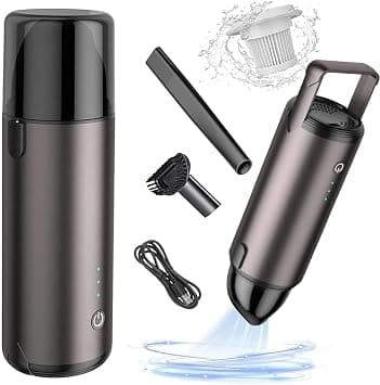 Wireless Car Vacuum Cleaner Aluminum alloy Body, Home Cordless Handheld Vacuum, 4000mAh Rechargeable Portable Hoover, Wet Dry Dual Use, Multi-Nozzles, for Pet Hair, Keyboard,Car Cleaning - متتبع أسعار Amazon.sa