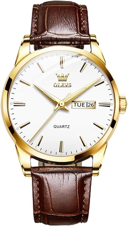 OLEVS Men Automatic Watch Skeleton 5 Hands Mechanical Classic Luxury Multi Calendar Stainless Steel Waterproof Wrist Watch for Men on Amazon.ae - Price Tracker