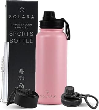 SOLARA Insulated Water Bottle 1000ml, Hot Water Bottle, Thermosteel Water Bottle for Travel, Home, Office, School, Gym, Adults, Water Bottle Hot and Cold, Sipper Bottle, Angle Pink - Best Deal Finder