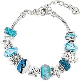Silver 925 Silver DIY Crystal Jewelry Charm Beads Pandora Elements Ocean Style Bracelets for Women - Best Deal Finder