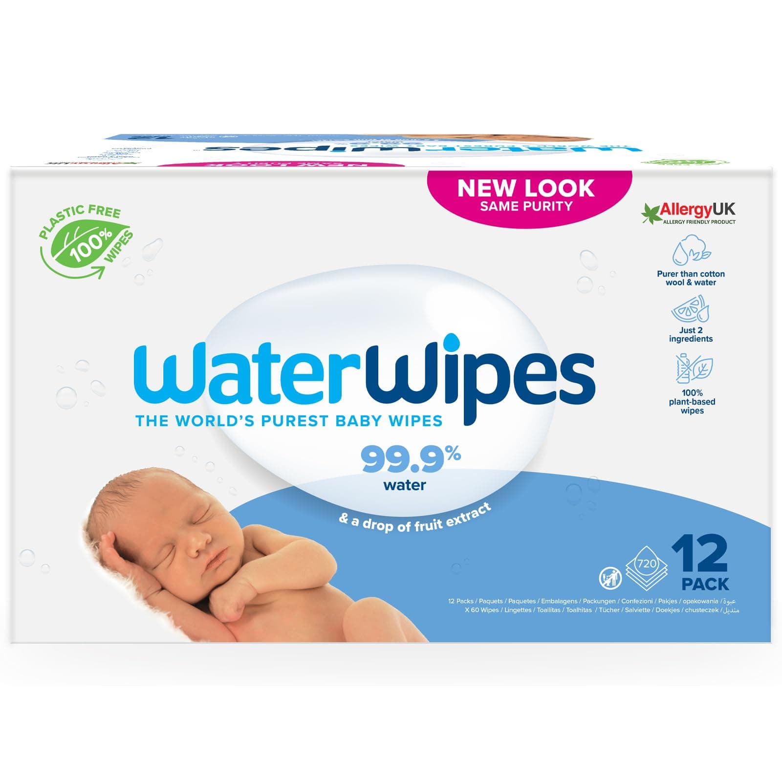 WaterWipes Original Plastic Free Baby Wipes, 720 wet wipes (12 packs) on Amazon.ae - Price Tracker