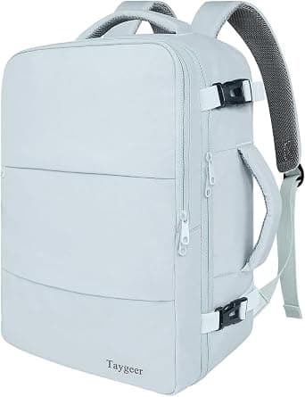 Taygeer Travel Backpack for Women, Carry On Rucksack with USB Charging Port and Shoe Pouch, Flight Approved Laptop Bookbag, College Gym Bag Casual Daypack for Weekender Business Hiking on Amazon.ae - Price Tracker