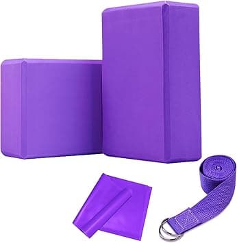 2 Pack Yoga Block & 1 Yoga Strap & 1 Resistance Band High Density EVA Foam Non-Slip Yoga Blocks Set for Yoga Pilate Gymnastics Fascia Exercise（Purple） - Amazon.ae Price Tracker