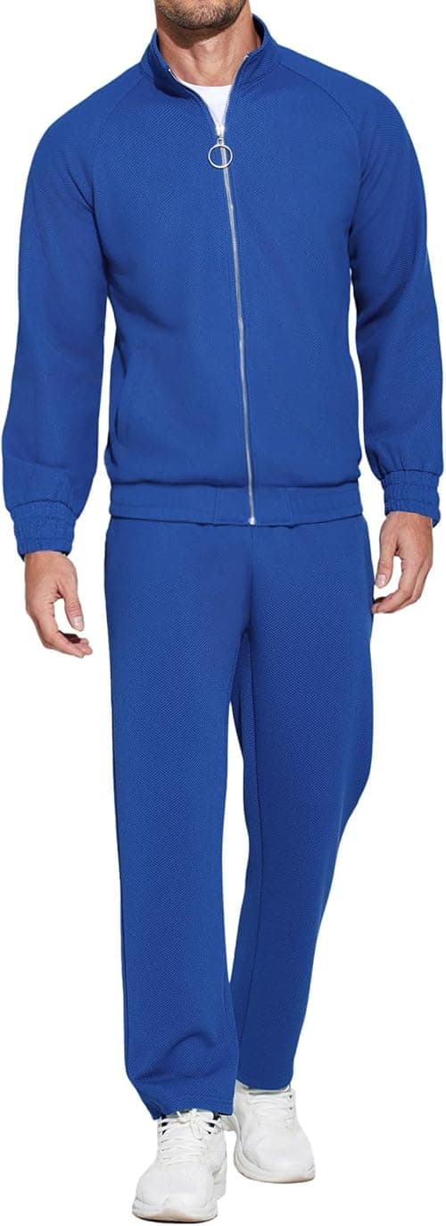 COOFANDY Men's Tracksuits Jacquard Textured Sweatsuit 2 Piece Jogging Set on Amazon - Best Deal Finder