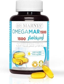 Marnys Omegamar 1500 - High Strength Omega 3 Fish Oil - EPA 1200 mg & DHA 600 mg Per 2 Capsule - Heart Brain & Eye Health Support - 60 Softgel Capsules - Best Deal Finder