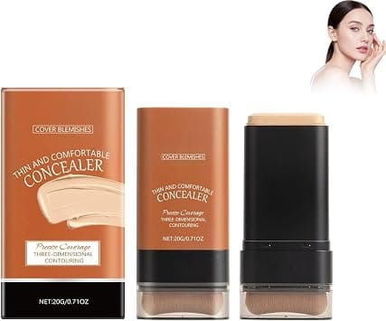 Foundation Stick with Foundation Brush, Lightweight Texture, Even Skin Tone, Matte Finish Long-Lasting, Suitable for All Skin Types, ivory - Best Deal Finder