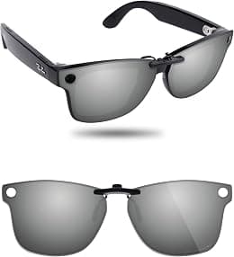 Fiskr Polarized Clip-On Sunglasses for Ray-Ban Meta Wayfarer RW4008 & Gen 2 RW4012 (Size 53-22) - UV Protection - Best Deal Finder