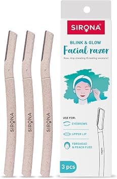 Sirona Blink Razor Women | Facial & Upper Lips Hair Removal, Eyebrow Shaper & Dermaplaning Tool - 3 Razors (Blink) - Best Deal Finder