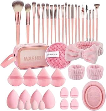 Makeup Brush Set, 42Pcs Makeup Tool Set Premium Synthetic Foundation Powder Concealers Eye Shadows Blush Makeup Brushes Kit with Makeup Sponge, Powder Puffs for Beginner & Professional on Amazon.ae - Price Tracker