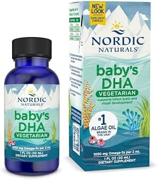 Nordic Naturals Baby's DHA Vegetarian Liquid | Plant-Based Infant Omega-3 DHA Drops & Supports Brain, Eye & Nervous System Development & Vegan Formula for Early Growth | 1 oz على Amazon.ae - متتبع الأسعار