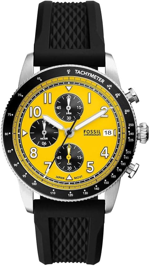 FOSSIL Tourer Men's Sports Watch, Chronograph Quartz Movement with Stainless Steel, Leather or Silicone Strap on Amazon.ae - Price Tracker