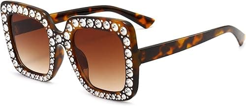 Ms. Diamond-studded Sunglasses Block UV Sunglasses Fashion Wild Sunglasses for Women (Color : Tea) on Amazon.ae - Price Tracker