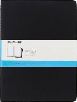 Moleskine Cahier Journal, Soft Cover, XL (7.5" x 9.5") Dotted, Black, 120 Pages (Set of 3) - متتبع أسعار Amazon.sa