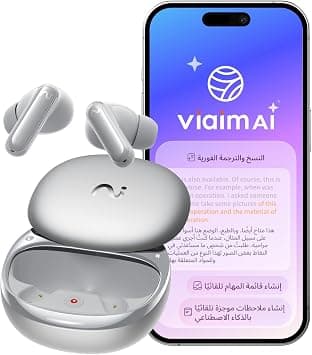 RecDot AI Earbuds - AI Meeting Assistant with Real-Time Transcription & Translation (16 Languages), FlashRecord, 48dB ANC, To-Do Lists & Summaries - Silver على Amazon.ae - متتبع الأسعار