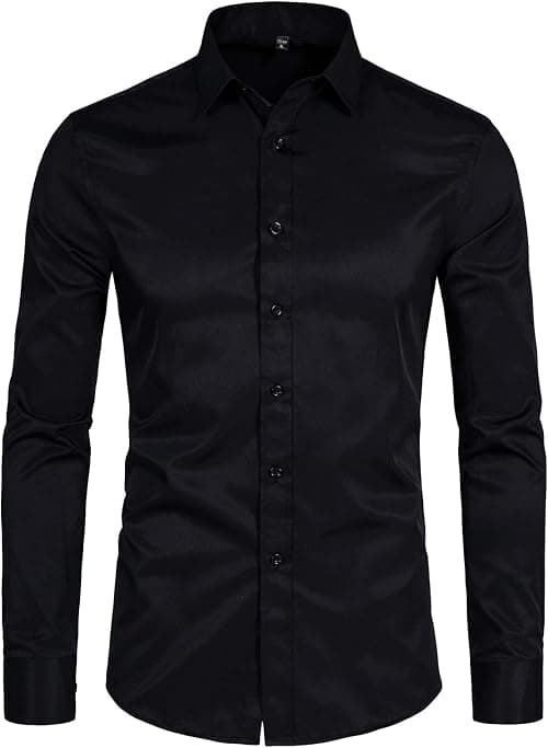 BEILU Stretch Mens Slim Fit Dress Shirts Formal Long Sleeve Button Down Shirts على أمازون - دليلك لأفضل العروض
