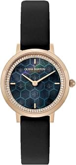Olivia Burton Womens Ultra Slim Honeycomb Quartz Basic, Black, One Size - Best Deal Finder