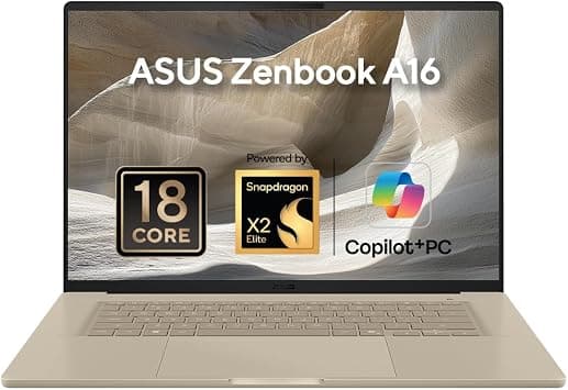 ASUS Zenbook A16 AI Laptop (Zabriskie Beige) | Snapdragon X2 Elite Extreme X2E94100, 16"3K OLED Display, 48GB RAM, 1TB SSD, Qualcomm Hexagon NPU up to 80TOPS, Win11 [UX3607OA-SQ013W] على Amazon.ae - متتبع الأسعار