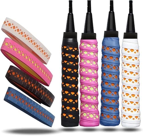 Tennis Racket Grip Tape, Badminton Grip, Precut and Dry Feel Tennis Grip, Anti Slip Perforated Tape Absorbent, Wrap Your Racquet for High Performance, Skipping Rope, Fishing Pole Racket Grip (4 Grips) on Amazon.ae - Price Tracker