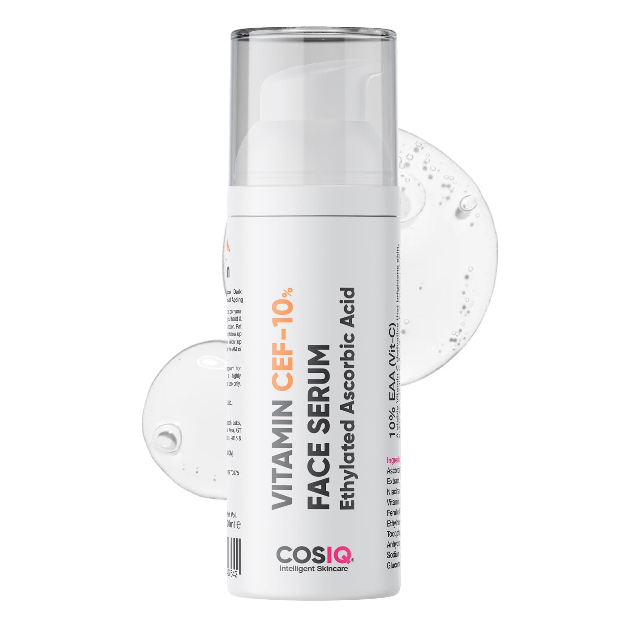 Cos-IQ 10% Vitamin C Face Serum With Vit E, & Ferulic Acid | Safe and Effective Skin Brightening Serum for Glowing Skin, Protects Against, Wrinkles, Fine Lines, Dark Spots | 30ml on Amazon.ae - Price Tracker