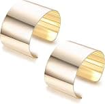 BIGTHREE 2pcs Gold Cuff Bracelets, Chunky Bracelet for Women, Opening Bracelets, High-Grade Metal Bracelet, C-Shaped Adjustable Polished, Daily Versatile for Women, Open Wide Wire Bangle Bracelets - Best Deal Finder