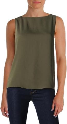 Polo Ralph Lauren Womens Slit Back Sleeveless Blouse Green 6 - Best Deal Finder