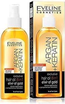 Eveline 8 in 1 Argan with Keratin Hair Oil (Gold) on Amazon.ae - Price Tracker