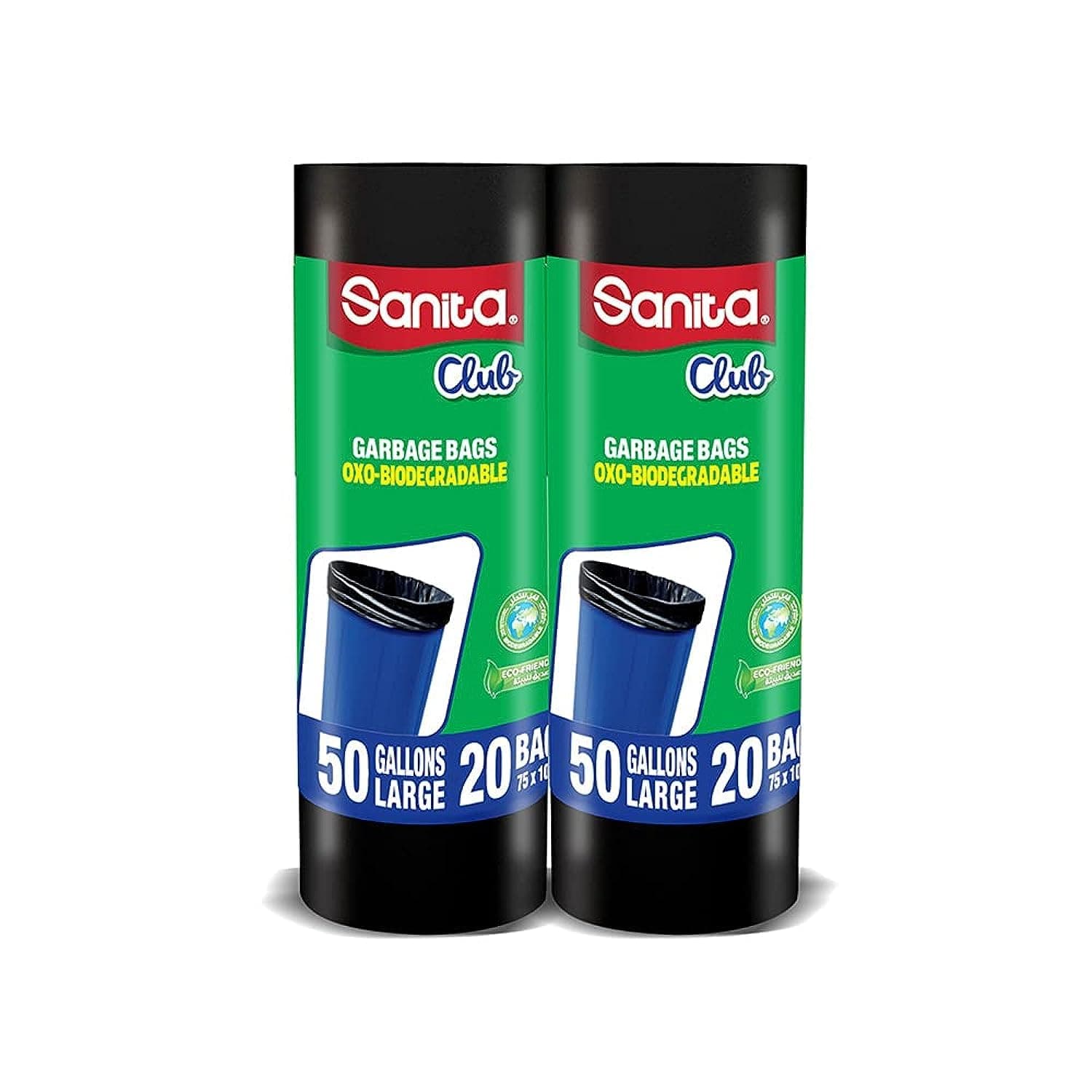 Sanita Club Garbage Bags Twin Pack Roll, 50 Gallons Large, 40 Bags on Amazon.ae - Price Tracker