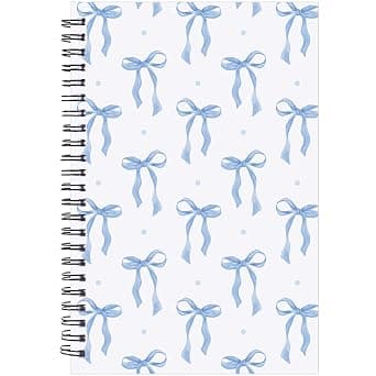 INCOK Blue Bow Preppy Notebook - Preppy School Supplies Coquette Journal Cute Spiral Notepad Back to School Study Supplies Stationery for Students Girly Teen 5.5x8.3 Inches على Amazon.ae - متتبع الأسعار