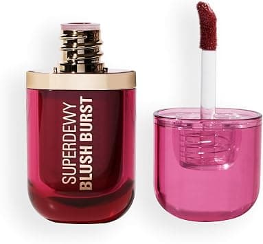 Revolution Superdewy Liquid Blush Burst, Buildable Colour for Cheek, Serum Formula with Peptides & Hyaluronic Acid, Vegan & Cruelty-Free, Very Cherry Berry, 4.2ml - Best Deal Finder