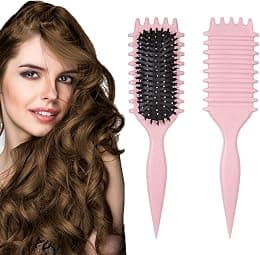 ECVV Bounce Curl Define Styling Brush -Premium Curly Hair Brush, Wet & Dry Detangler, Essential Tool for Shaping & Perfecting Your Curls(Color: PINK) - Best Deal Finder