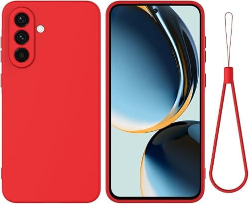 Gruattreay Case for Samsung Galaxy M17 5G/Samsung Galaxy F17 5G, Liquid Silicone Case with Microfiber Lining, Soft Rubber Gel TPU Shockproof Protective Back Cover with Lanyard Strap (Red) on Amazon.ae - Price Tracker