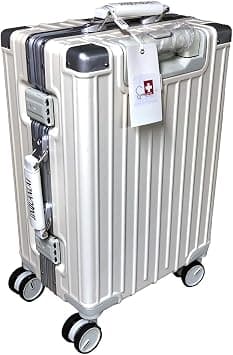 SWISSCASE Luggage, Hardshell waterproof PC 24 Inches with Double Spinner Wheels, TSA Lock, Aluminium Frame, Lightweight E039, White على Amazon.ae - متتبع الأسعار