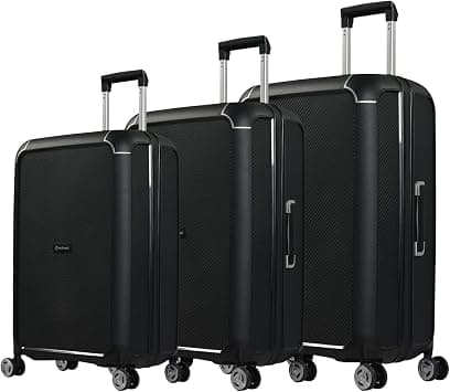 Eminent Hard Shell 3-Piece Suitcase Luggage Sets for Unisex – B0002 | Ultra Lightweight Polypropylene with 4 Double Inline Skate Wheels (Set of 3, Black) on Amazon.ae - Price Tracker