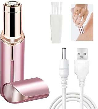 Facial Hair Remover for Women, USB Rechargeable Mini Epilator Painless Face Hair Trimmer Portable Electric Razor Lady Shaver for Upper Lips Chin Face Neck Body Peach Fuzz, Pink on Amazon.ae - Price Tracker