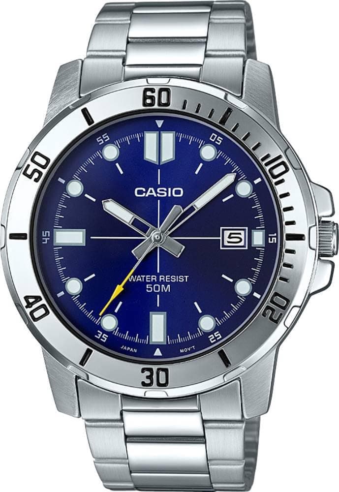 Casio Men's Watch - MTP-VD01D-2EVUDF Blue Dial, Silver Band on Amazon.ae - Price Tracker