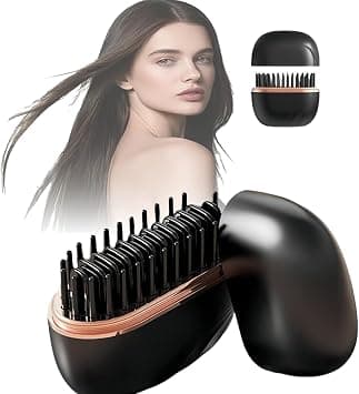 Mini Cordless Hair Straightener & Hot Comb for Travel, 2-in-1 USB Rechargeable Straightening Brush with 3 Heat Settings (160-200°C), Fast Heating Anti-Scald Shell – Portable Styling Tool for Women على Amazon.ae - متتبع الأسعار