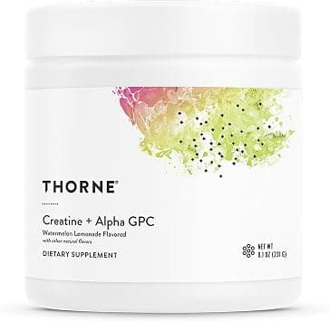 THORNE Creatine + Alpha GPC - Micronized Creatine Monohydrate Powder - Support for Muscles & Cognitive Function* - for Women & Men - Watermelon Lemonade - NSF Certified for Sport - 30 Servings على Amazon.ae - متتبع الأسعار
