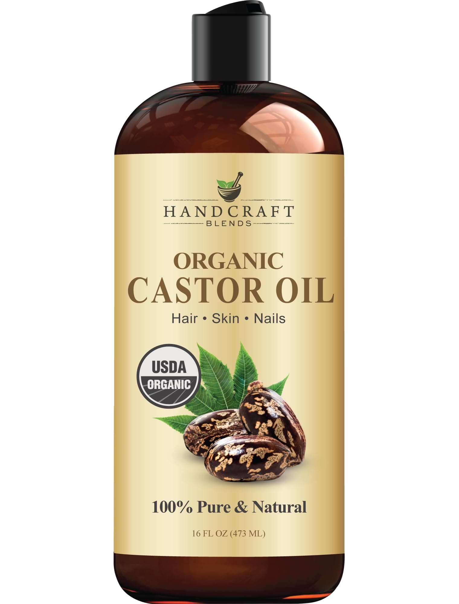 Handcraft Blends Organic Castor Oil - 16 Fl Oz - 100% Pure and Natural - Premium Grade Oil for Hair Growth, Eyelashes and Eyebrows - Carrier Oil - Hair & Body Oil - Expeller-Pressed on Amazon.ae - Price Tracker