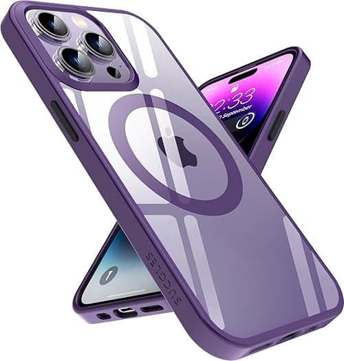 SUCGLES for iPhone 14 Pro Case with MagSafe [Ultra Strong Magnetic] [12FT Military Drop Protection] [Shockproof Bumper] Slim Thin Mag Safe Phone Cover 6.1 in for Apple 14pro (Deep Purple) on Amazon.ae - Price Tracker