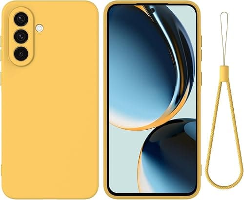 Gruattreay Case for Samsung Galaxy M17 5G/Samsung Galaxy F17 5G, Liquid Silicone Case with Microfiber Lining, Soft Rubber Gel TPU Shockproof Protective Back Cover with Lanyard Strap (Yellow) on Amazon.ae - Price Tracker