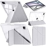 Case for iPad Air 11 Inch M4/M3/M2, iPad Air 5/4 10,9" Grey | iPad Pro 11" 4th/3rd/2nd/1st Gen Slim Y-Stand Clear Back Cover, Pencil Holder, Auto Wake Sleep - Best Deal Finder
