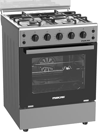 Nikai 60x60 FreeStanding Gas Cooking Range with 4 Gas Burners | Auto Ignition, Stainless Steel Worktop, Rotisserie, Glass Cover, Lamp |Dark Grey - U616CP(Amazon Exclusive) على Amazon.ae - متتبع الأسعار