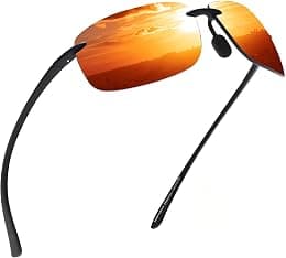JIM HALO Sports Sunglasses for Men and Women TR90 Rimless Unbreakable Frame for Running Fishing Baseball Driving - Best Deal Finder