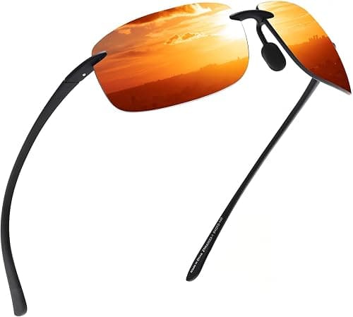 JIM HALO Sports Sunglasses for Men and Women TR90 Rimless Unbreakable Frame for Running Fishing Baseball Driving on Amazon.ae - Price Tracker